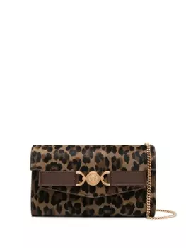 Клатч Versace с леопардовым принтом, коричневый