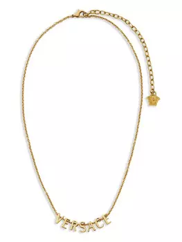Versace колье с логотипом, золотой