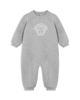 Versace Комбинезон из эластичного флиса унисекс с вышивкой Medusa — для малышей, серый