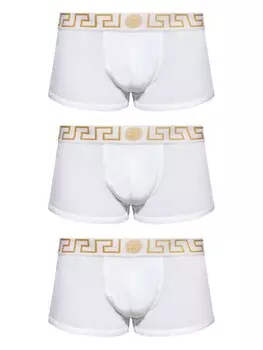 Versace комплект из трех боксеров с узором Greca, белый