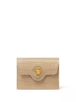 Versace кошелек La Medusa с тиснением под кожу крокодила, нейтральный цвет