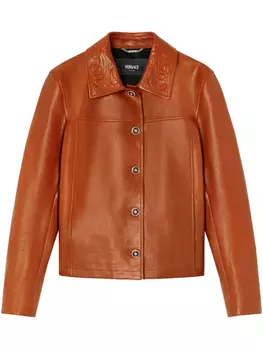 Versace кожаная куртка, оранжевый