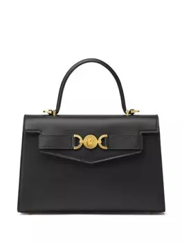 Кожаная сумка-тоут Versace, черный