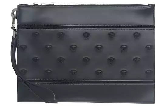 VERSACE Кожаный клатч мужской черный