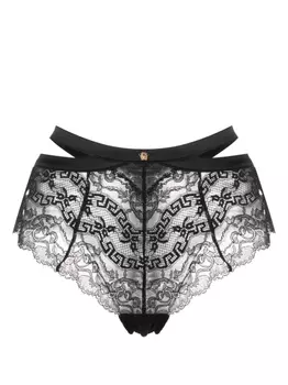 Versace кружевные трусы-брифы Greca, черный