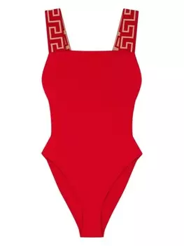 Versace купальник Greca Border с квадратным вырезом, красный
