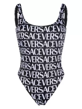 Versace купальник с логотипом, черный