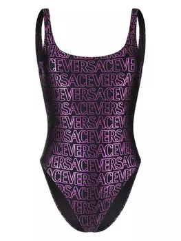 Versace купальник с логотипом, черный