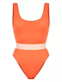 Versace купальник с логотипом на талии, оранжевый