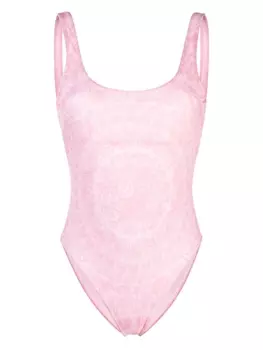 Versace купальник с принтом Barocco, розовый