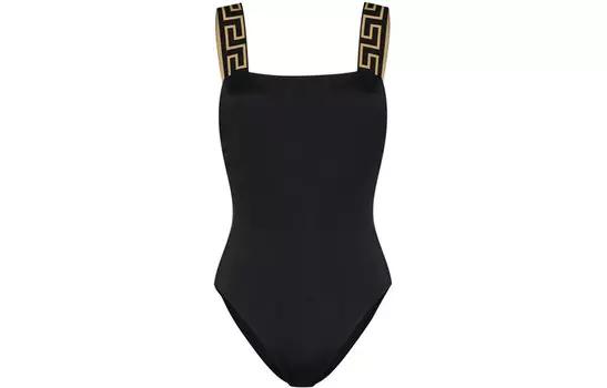 VERSACE Купальник с принтом Greca Border, черный