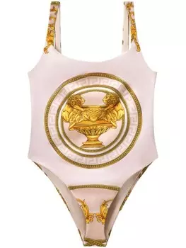 Versace купальник с узором барокко, нейтральный цвет