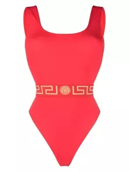 Versace купальник с узором Greca, красный