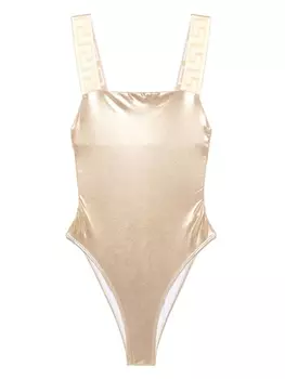 Versace купальник с узором Greca, золотой