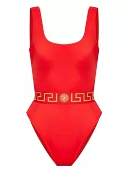 Versace купальник с вырезом-лодочкой «Медуза», красный