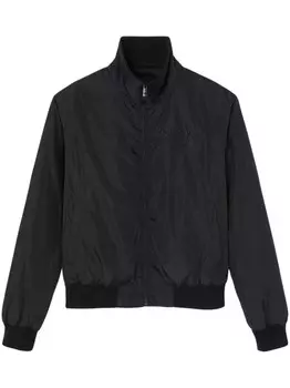 Versace куртка-бомбер с вышитым логотипом, черный