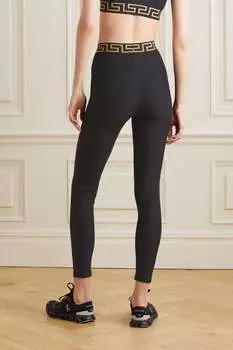 VERSACE Леггинсы из стрейч-джерси со вставками, черный