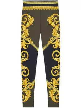Versace легинсы с узором Barocco, черный