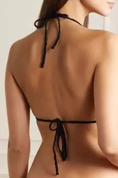 VERSACE Лиф бикини La Greca из жаккардовой ткани стрейч с треугольными чашечками, черный