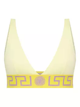 Versace лиф бикини с отделкой Greca, желтый