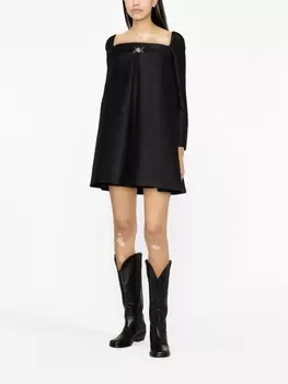 Versace Medusa '95 box-pleat minidress, черный