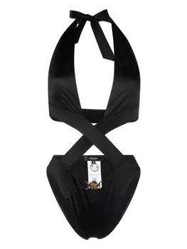 Versace Medusa tie-fastening one-piece, черный