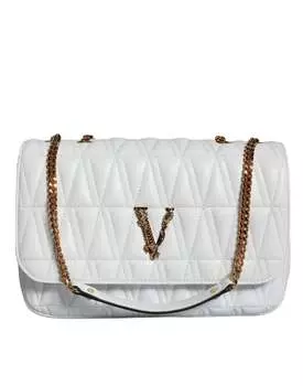 Versace Mini Nappa Leather Crossbody женская сумка через плечо, белый