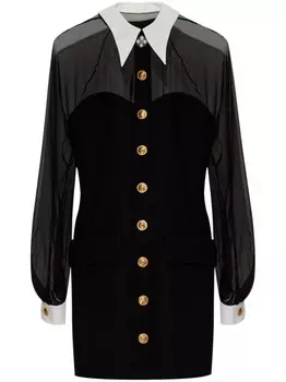 Versace мини-платье-бюстье со вставками, черный