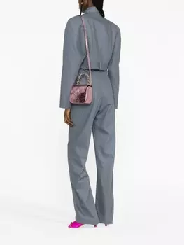 Мини-сумка Versace La Medusa с эффектом металлик, розовый