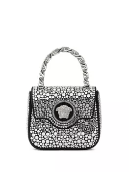 Versace мини-сумка La Medusa с кристаллами, черный