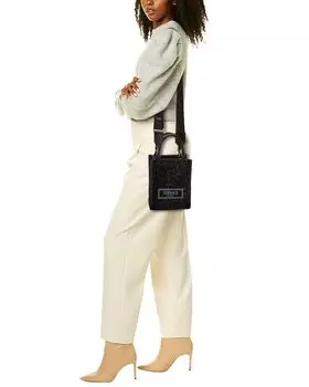 Versace Мини-тоут из парусины Barocco Athena, черный