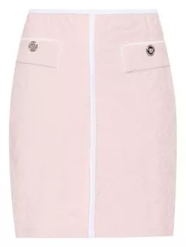 Versace мини-юбка с узорчатым жаккардом, розовый