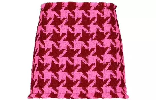 VERSACE Мини-юбка с высокой талией и узором «гусиная лапка»