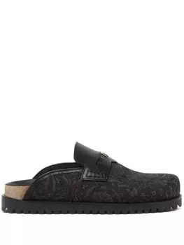 Versace мюли Medusa Head с жаккардовым узором Barocco, черный