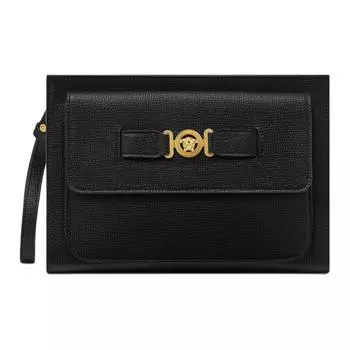 VERSACE Мужская черная туба-клатч Medusa Goatskin