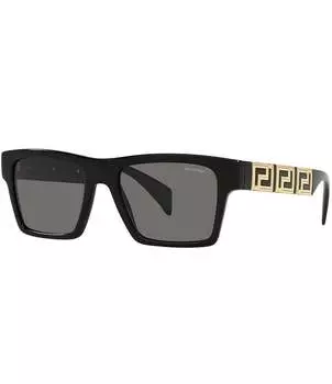 Versace Мужские солнцезащитные очки прямоугольной формы с поляризацией Ve4445 54 мм, черный