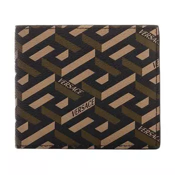 VERSACE Мужской кожаный кошелек с зажимом для карт, зеленый