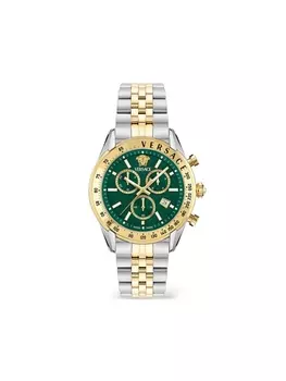 Versace наручные часы Chrono 45 мм, зеленый
