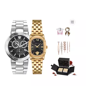 VERSACE Наручные часы FANSIZHE, кварцевый механизм, ремешок из нержавеющей стали, 28x35 мм, черный циферблат, женские часы, фиолетовая розовая коробка