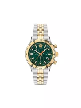 Versace наручные часы Greca Dome Chrono 43 мм, зеленый