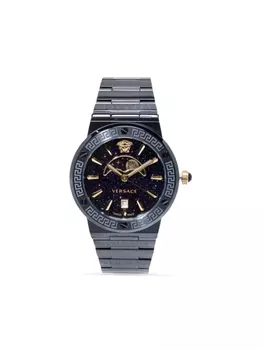 Versace наручные часы Greca Logo Moonphase 38 мм, синий