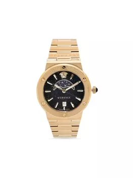 Versace наручные часы Greca Logo Moonphase 38 мм, черный