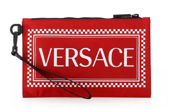 VERSACE Нейлоновый клатч унисекс красный