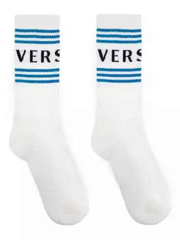 Versace носки с жаккардовым логотипом, белый