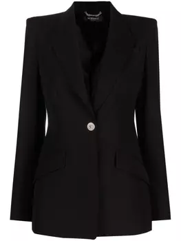 Versace однобортный блейзер с пуговицами Medusa, черный