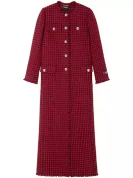 Versace пальто в клетку, красный