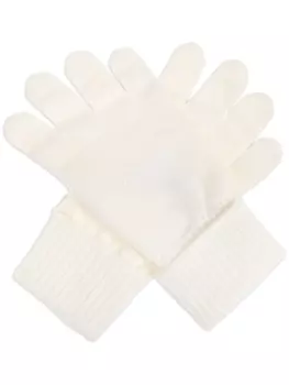 Versace перчатки из ребристой шерсти, нейтральный цвет