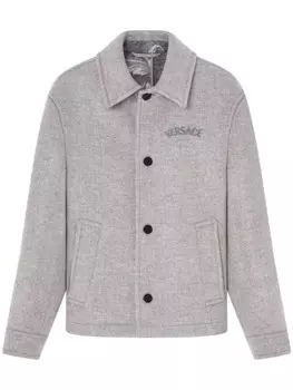 Versace пиджак из смесовой шерсти, серый