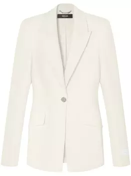 Versace пиджак из вирджинской шерсти с логотипом, белый