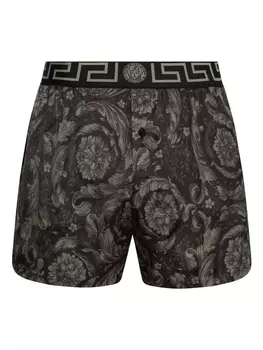 Versace пижамные шорты с узором Barocco, черный